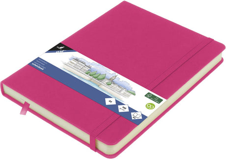Kangaro-Skizzenbuch – A5 – Pink – mit Gummiband und Band