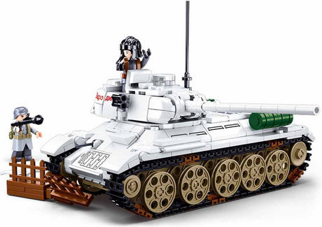 Sluban army middelgrote tank wit bouwspeelgoed kinderen vanaf 6 jaar - constructiespeelgoed modelbouw - bouwdoos met 518 bouwstenen - m38-b0978
