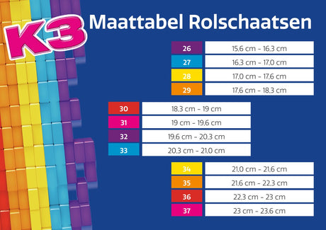 Studio 100 K3 Roller Skating Regenbogen, Größe 34-37