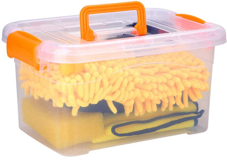 Dunlop Autowaschset - Felgenbürste - Autowaschbürste - Autoschwamm - in Aufbewahrungsbox
