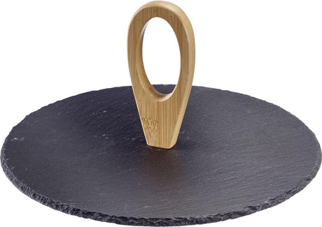 Westmark Serviertabletts Tapas + Friends – stilvolles Serviertablett für Snacks und Fingerfood, ideal für den Esstisch oder das Buffet, beschichtetes Tablett – Schiefer, ø 30cm