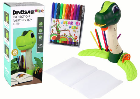 Lean Toys Dinosaurier-Projektorfolien Zeichnen lernen – 24 Bilder – Zeichenbrett inklusive Marker