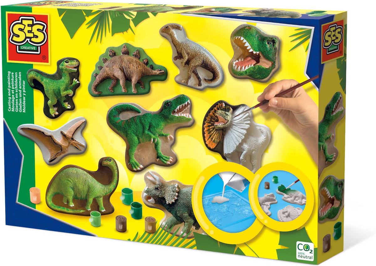 Ses kreatives Ses Gipsgießen und Bemalen – Dino-Welt