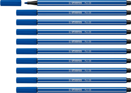 Stabilo Pen 68 – Premium-Filzstift – dunkelblau – Box mit 10 Stück