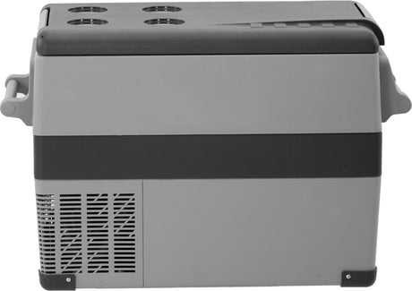 Steamy -e dual compartment elektrische compressor koelbox - 40liter - 12v en 230v - voor auto en camping - frigobox - grijs