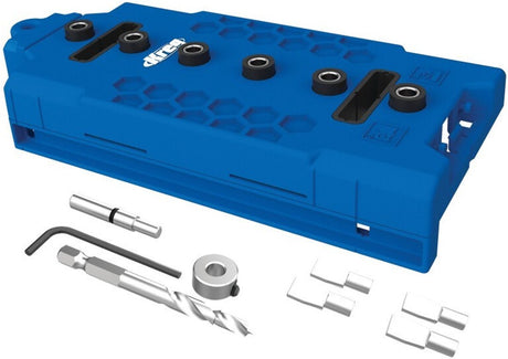 Kreg shelf pin jig boormal met 5 mm boor - boor makkelijk snel 5 mm gatenrijen met 32 mm afstand, 8-delig