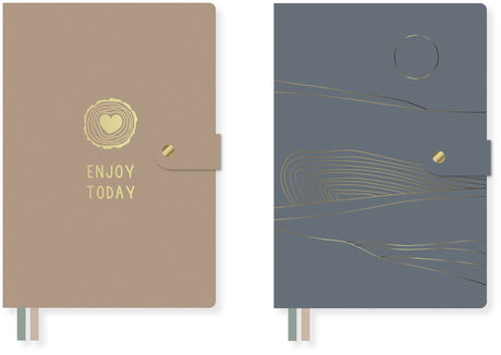 Kangaro soft scenes notitieboek - a6 - softcover - pu - lijn - 80 grams fsc - 160 pagina's - 2 stuks - k-pm01710004