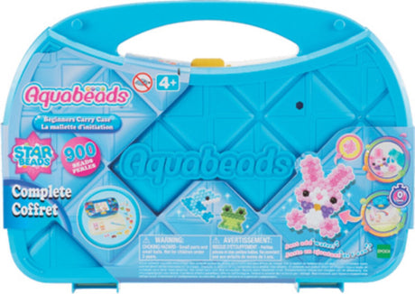 Aquabeads 31912 Einsteiger-Mitnahmekoffer – komplettes Bastelset – inklusive 900 Perlen in 24 Farben