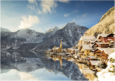 Educa Puzzle Hallstatt Winter 1500 Teile Erwachsene Gold.