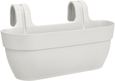 Elho vibia campana easy hanger l 46 - balkonbak met ophanghaken - 100% gerecycled plastic - ø 46.0 x h 26.5 cm - zijdewit