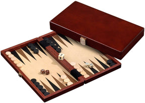 Philos backgammon cassette naxos - mahonie gebeitst met speelstenen