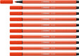 Stabilo pen 68 - premium viltstift - lichtrood - doos 10 stuks