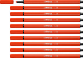 Stabilo pen 68 - premium viltstift - lichtrood - doos 10 stuks