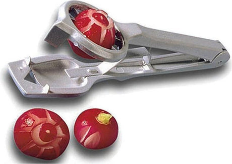 Westmark Radieschenschneider Zick-Zack-Schneider für halbe Zitrusfrüchte, Länge: 18,1 cm, Aluminium Edelstahl, 51202260