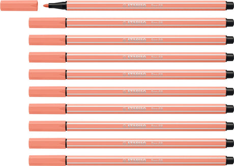Stabilo Pen 68 – Premium-Filzstift – Aprikose – Box mit 10 Stück