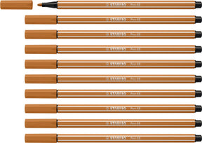 Stabilo pen 68 - premium viltstift - donker oker - doos 10 stuks