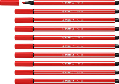 Stabilo Pen 68 - Premium-Filzstift - Karminrot - Box mit 10 Stück