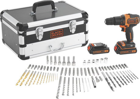 Black+Decker-Kit: 18-V-Akku-Schraubendreher-Flightcase mit zusätzlichem Wechselstrom – bdc718as2f-qw
