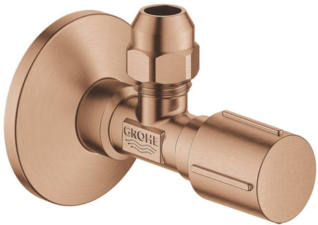 Grohe Eckventil - Kompression - 1 2x3 8 Zoll - mit Metallgriff - gebürsteter warmer Sonnenuntergang (Kupfer)