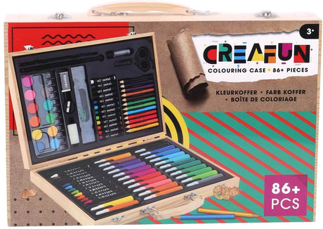 Creafun – Farbkoffer-Box – 86-teilig, Holz