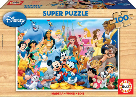 Educa - Puzzle 100 Teile - Die magische Welt von Disney - Holzpuzzle