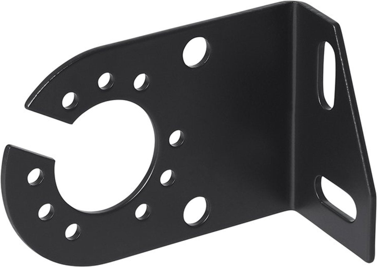 Proplus gehoekte stekkerdooshouder - metaal - 8 x 5 cm - zwart - voor 7 en 13-polige stekkerdozen