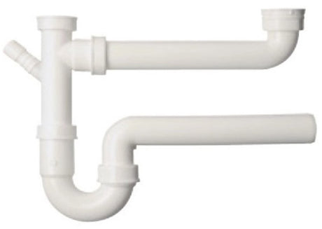 Kirchhoff ks buissifon voor dubbele spoelbak - wit - 1 1 2 bi x 50 mm - met 3 4 apparaataansluiting