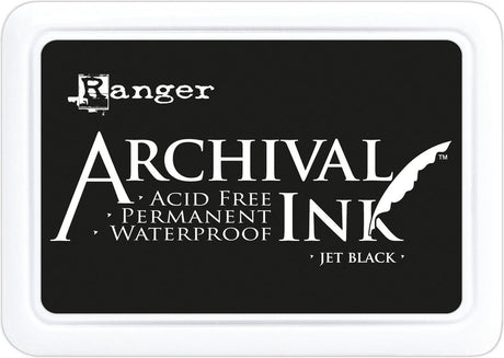 Ranger Industries Ranger Archival Permanent-Stempelkissen – Tiefschwarz – Schwarz