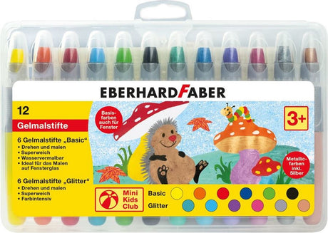 Eberhard Faber Gel-Buntstifte – 12 Stück – in Kunststoffbox – sortiert – EF-529112
