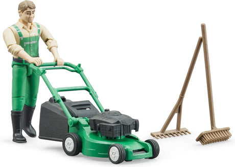 Bruder Gärtnerfigur mit Rasenmäher