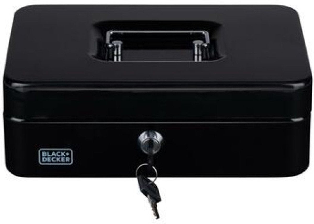 Black+Decker Black Decker Geldkassettentresor – 2 Schlüssel – Schwarz – Stahl – Münzbox – 25 x 18 x 9 cm