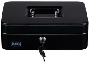 Black+Decker Black Decker Geldkassettentresor – 2 Schlüssel – Schwarz – Stahl – Münzbox – 25 x 18 x 9 cm