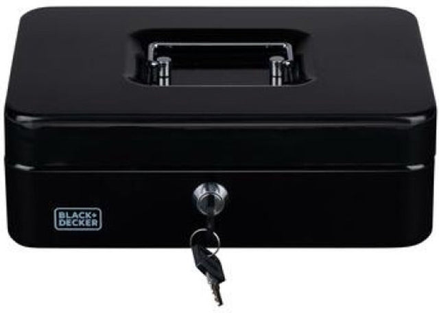Black+Decker Black Decker Geldkassettentresor – 2 Schlüssel – Schwarz – Stahl – Münzbox – 25 x 18 x 9 cm