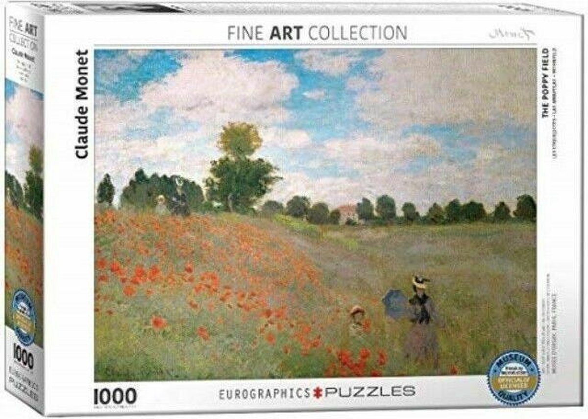 Eurographics – Mohnblumen in Argenteuil [Coquelicots, près de Argenteuil] – Claude Monet – 1000 Teile 68 × 48 cm (B × H) – Kunstpuzzle