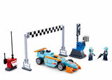 Sluban Racing Team Small Circuit Bauspielzeug für Kinder ab 6 Jahren – Konstruktionsspielzeug-Baukasten mit 210 Bausteinen – M38-B0762