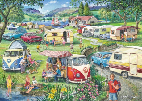 House of Puzzles Puzzle Frohe Feiertage 1000 Teile rustikale Landschaft.