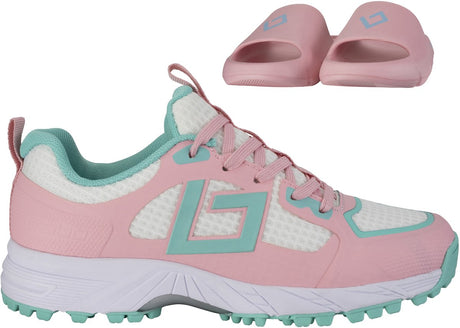 Brabo tribute junior turf hockeyschoenen light pink aqua met slides