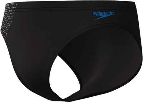 Speedo end+ tech panel 7cm brief heren - chloorbestendige zwemslip heren - kleurvaste strakke zwembroek heren - sportzwembroek heren met 7 cm pijp - zwart blauw - m