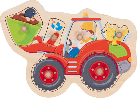Goki Puzzle - Radlader - 6 Teile - 28x19x2,4cm - Holz - 1+