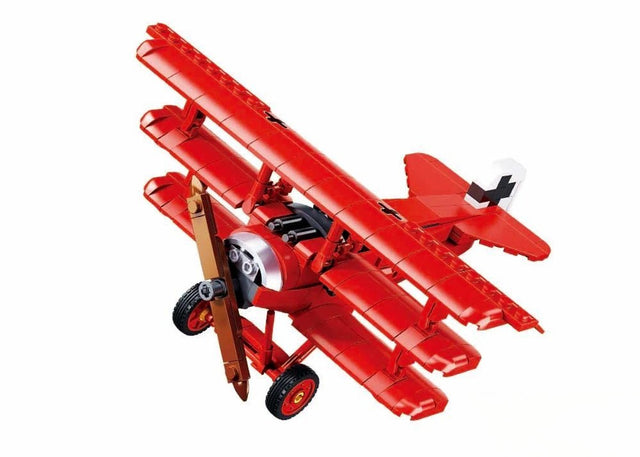 Sluban Modelbricks Fokker DR-1S Flugzeugbauspielzeug für Kinder ab 8 Jahren – Konstruktionsspielzeug Modellbau – Baukasten mit 281 Bausteinen – M38-B1292