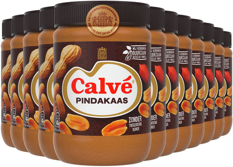 Calvé Kälber-Erdnussbutter – normal – ohne Zuckerzusatz – 12 x 650 g