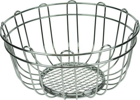 Artex Metall Obstkorb Obstschale Silber rund klein 24 x 24 cm – Obstschalen Obstkörbe – Drahtkorb