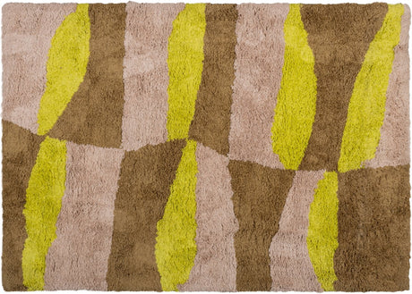 Woood vloerkleed grafisch dessin musa - naturel geel - 170x240 cm