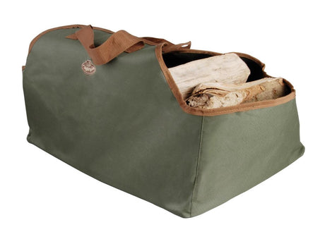Esschert design - haardbloktas - haardvuur accessoires - textiel - groen