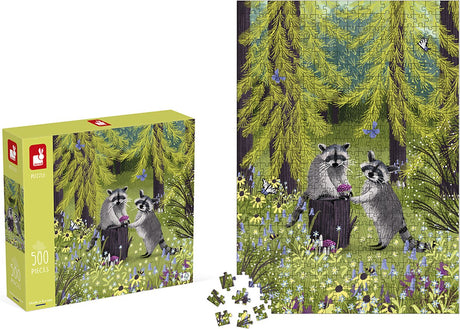 Janod Kidult Puzzle - Waschbären - 500 Teile - geeignet ab 8 Jahren