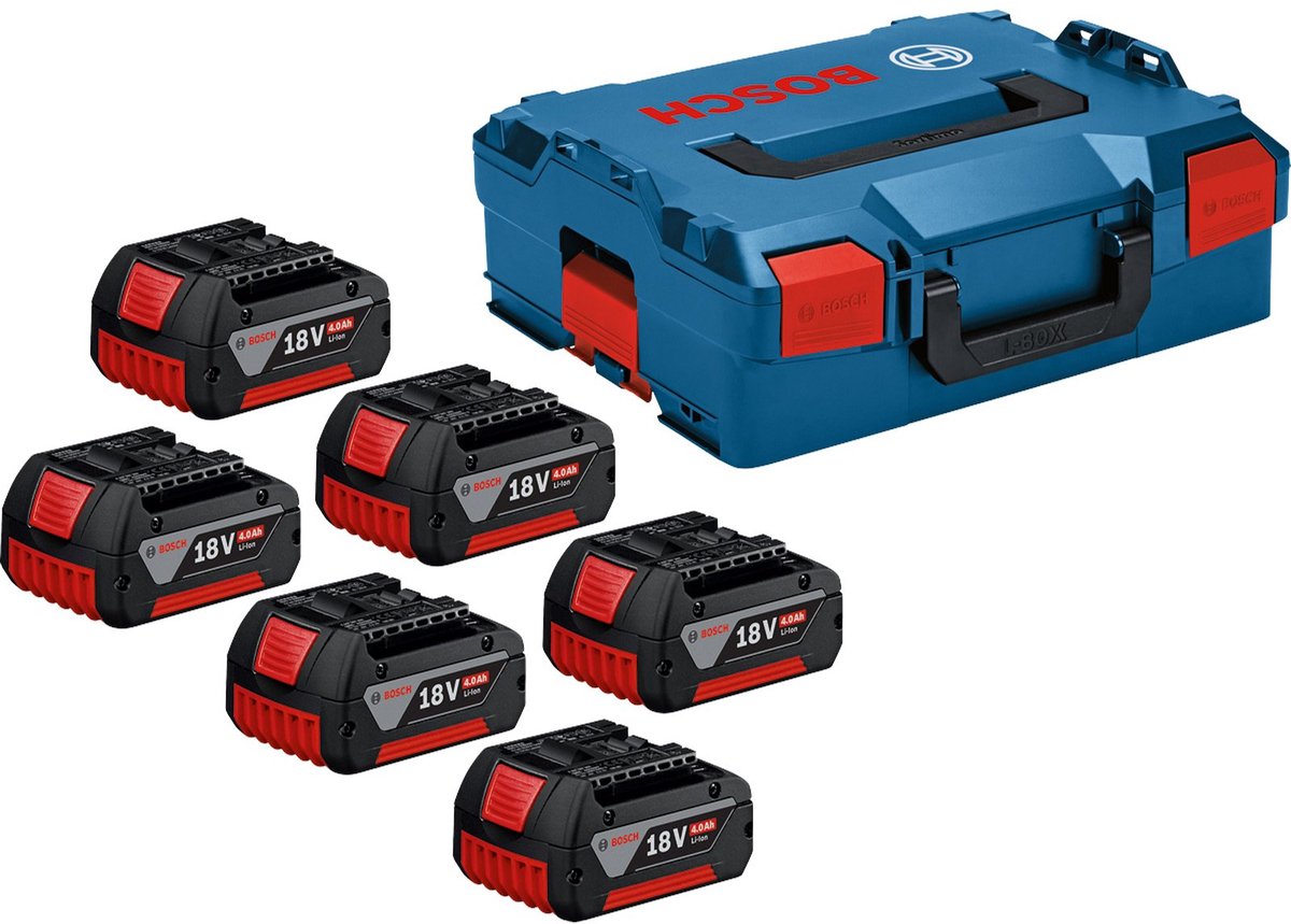 Bosch Profi-Akku-Set 18 V 4,0 Ah 6-teilig in L-Boxx – 1600a02a2s