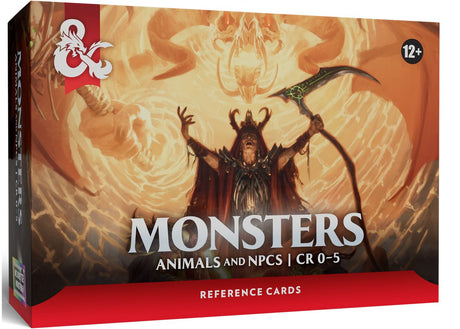 Dungeons dragons reference cards - monsters (animals and npcs)