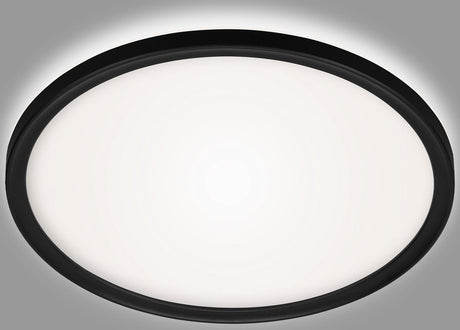 Briloner Slim Drip – LED-Badezimmerbeleuchtung – Badezimmer-Deckenleuchte – mit Hintergrundbeleuchtung – IP44 – Schwarz – ø29 cm
