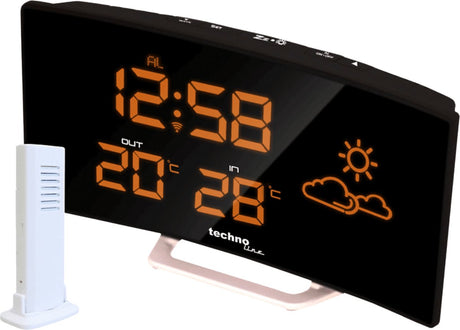 Nexttime große gebogene Digitalanzeige, Innenthermometer, Hygrometer, Wetterstation – Technoline WS6832