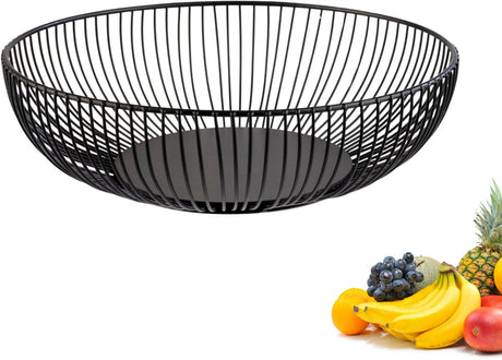Westmark draadmand moderno – elegante fruitschaal broodmand met tijdloos design – metalen mand voor fruit, groenten, brood broodjes – zwart, 28 cm